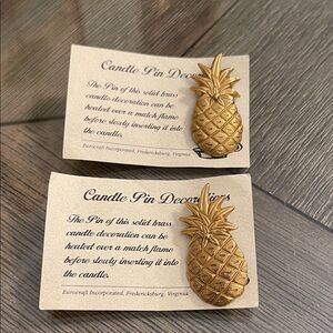 BRASS CANDLE PINS DECORATION PINEAPPLE EUROCRAFT  FREDRICKSBURG, VA